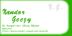 nandor geczy business card