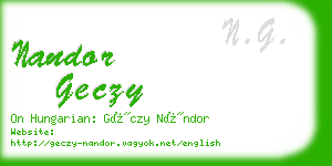 nandor geczy business card